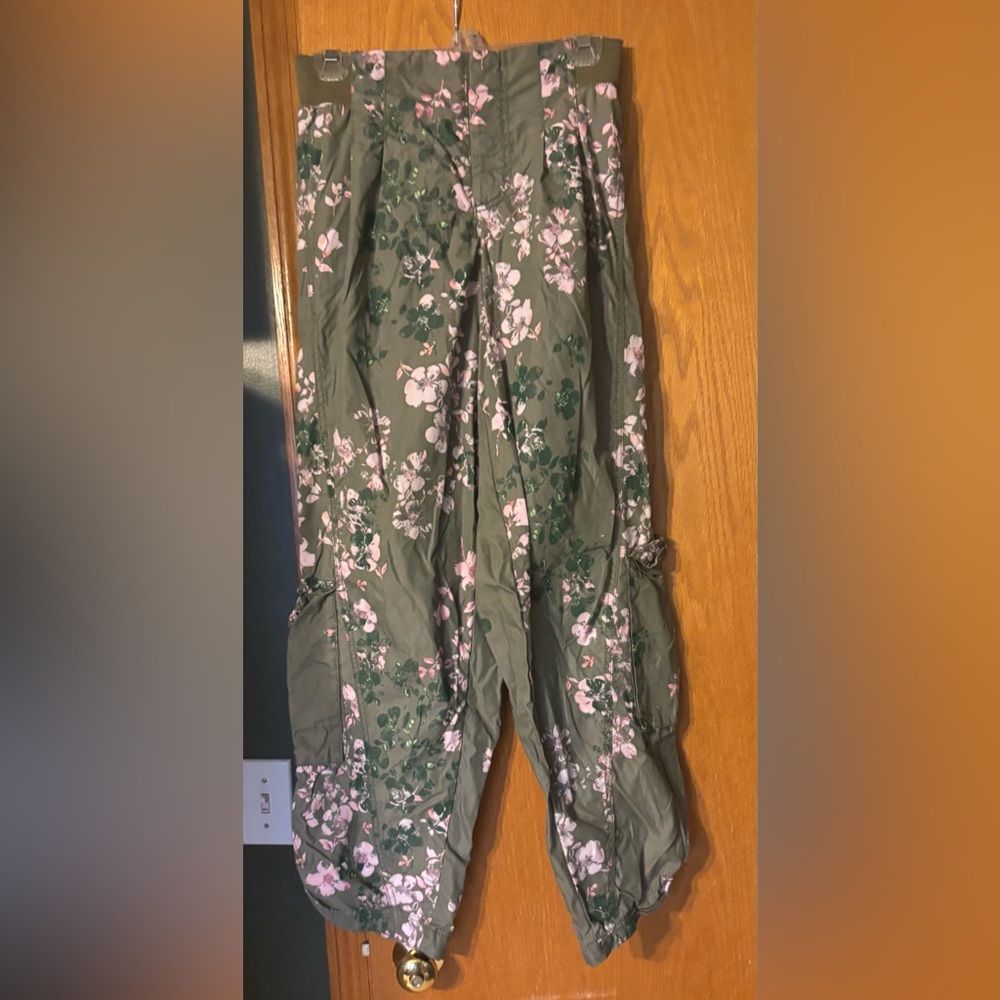 FP Movement Mesmerize Me Olive Floral cargos Pants